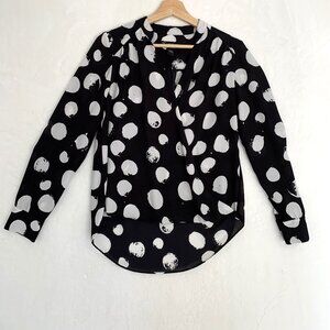 INC International Concepts Blouse Size 4 100%Polyester V Neck Wrap Front